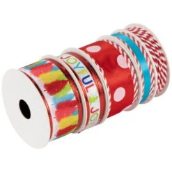 Northlight Set Of 5 Polka Dots Matching Themed Craft Christmas Ribbons 1.5" X 3 Yards -Christmas Decor Sale northlight j99466 02 03015.1697906054