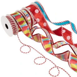 Northlight Set Of 5 Polka Dots Matching Themed Craft Christmas Ribbons 1.5" X 3 Yards -Christmas Decor Sale northlight j99466 03 20835.1697906055