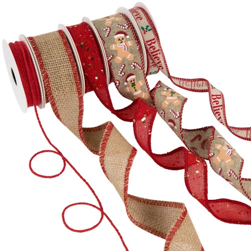 Northlight Set Of 5 Gingerbread Matching Themed Craft Christmas Ribbons 1.5" X 3 Yards 6 Northlight Set Of 5 Gingerbread Matching Themed Craft Christmas Ribbons 1.5" X 3 Yards - Image 4