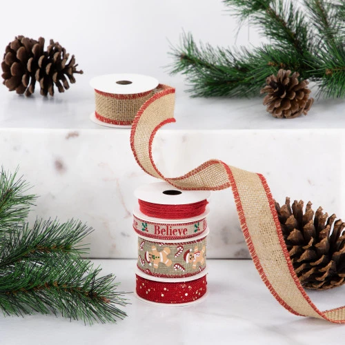 Northlight Set Of 5 Gingerbread Matching Themed Craft Christmas Ribbons 1.5" X 3 Yards 4 Northlight Set Of 5 Gingerbread Matching Themed Craft Christmas Ribbons 1.5" X 3 Yards - Image 2