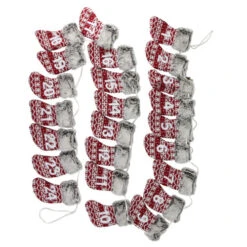 Northlight 7.8' X 5" Red And Gray Countdown Christmas Stocking Garland - Unlit -Christmas Decor Sale northlight ja01510 3 42338.1599787106