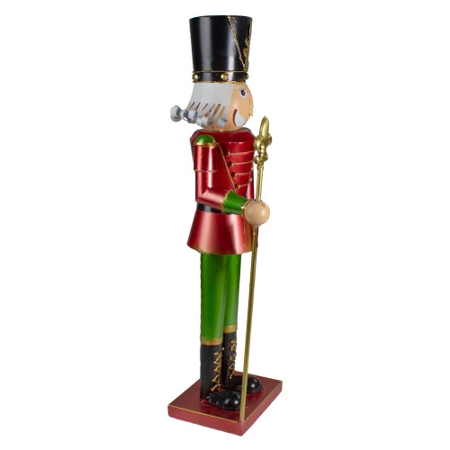 Northlight 23.75" Red And Green Metal Nutcracker Soldier Christmas Decoration 5 Northlight 23.75" Red And Green Metal Nutcracker Soldier Christmas Decoration - Image 3