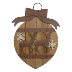 Northlight Rustic Reindeer Christmas Ornament Wall Sign - 17.5"
