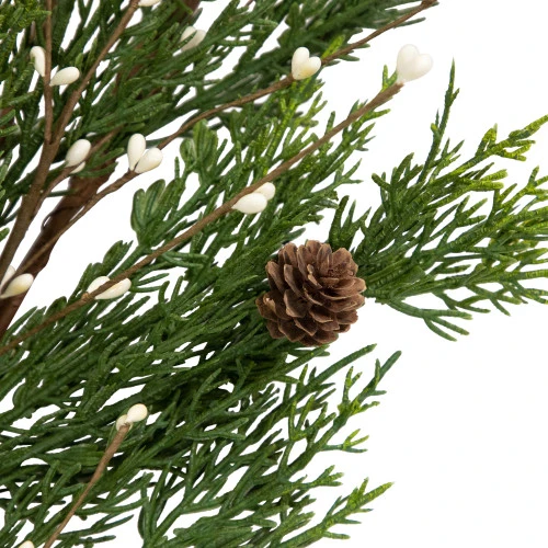 Northlight Real Touch™? Cypress And White Grape Berry Artificial Christmas Garland - 6' X 8" - Unlit 6 Northlight Real Touch™? Cypress And White Grape Berry Artificial Christmas Garland - 6' X 8" - Unlit - Image 4