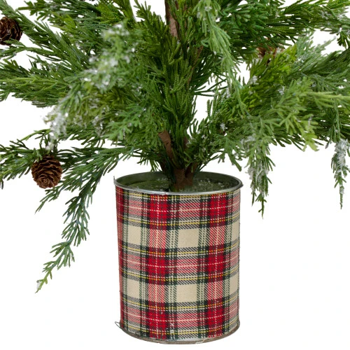 Northlight Real Touch™? Potted Iced Cedar Artificial Christmas Tree - 24" - Unlit 4 Northlight Real Touch™? Potted Iced Cedar Artificial Christmas Tree - 24" - Unlit - Image 2