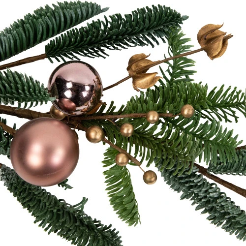 6' Rose Gold Ball Ornaments Artificial Christmas Garland, Unlit 6 6' Rose Gold Ball Ornaments Artificial Christmas Garland, Unlit - Image 4