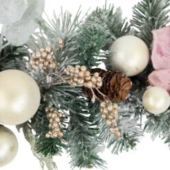 Northlight 6' Pink Floral And Ball Ornament Frosted Pine Artificial Christmas Garland -Christmas Decor Sale northlight jy99525 4 76741.1701796958