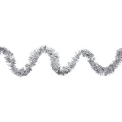 Northlight Commercial Tinsel Foil Christmas Garland - 50' X 2.5" - Silver - Unlit