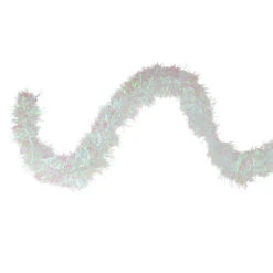 Northlight Iridescent Tinsel Commercial Christmas Garland - 50' X 4" - White - Unlit