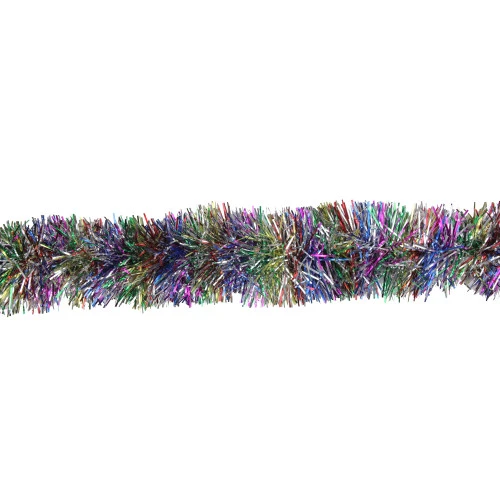 Northlight 12' Vibrantly Colored Rainbow Christmas Tinsel Garland - Unlit 3 Northlight 12' Vibrantly Colored Rainbow Christmas Tinsel Garland - Unlit