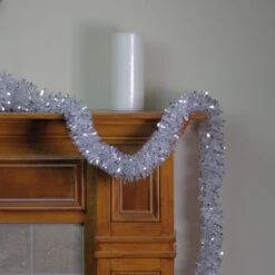 Northlight 12' X 3" Shiny Silver And Snowblush Wide Cut Tinsel Christmas Garland - Unlit -Christmas Decor Sale northlight k15320 3 33097.1589798050