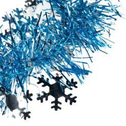 Northlight 12' X 3" Sky Blue And Silver Snowflakes Christmas Tinsel Garland - Unlit -Christmas Decor Sale northlight k15322 4update 33003.1667339342