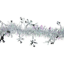 Northlight 12' X 3" White Iridescent And Silver Snowflakes Christmas Tinsel Garland - Unlit -Christmas Decor Sale northlight k15324 3new 26258.1667339343