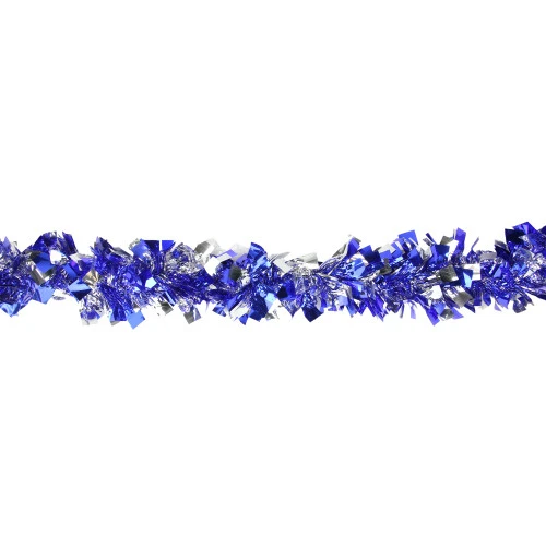 Northlight 12' X 4" Lavish Blue And Silver Boa Wide Cut Tinsel Christmas Garland - Unlit 4 Northlight 12' X 4" Lavish Blue And Silver Boa Wide Cut Tinsel Christmas Garland - Unlit - Image 2