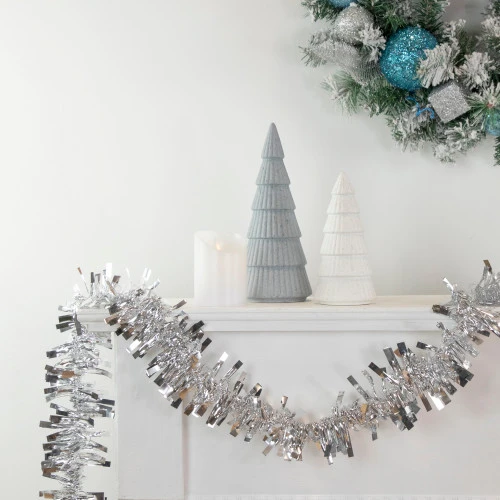 Northlight Boa Wide Cut Tinsel Commercial Christmas Garland - 50' X 3" - Silver - Unlit 4 Northlight Boa Wide Cut Tinsel Commercial Christmas Garland - 50' X 3" - Silver - Unlit - Image 2