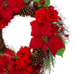 Northlight Poinsettia And Hydrangea Artificial Christmas Wreath - 24" - Unlit -Christmas Decor Sale northlight kji28197 1 91859.1588355782