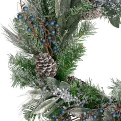 Northlight Mixed Iced Pine And Blueberries Artificial Christmas Wreath - 24" - Unlit -Christmas Decor Sale northlight kji85826 2 00293.1588389048