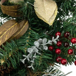 Northlight Pine With Burlap Poinsettias And Jute Ornaments Christmas Garland - 6' X 10" - Unlit -Christmas Decor Sale northlight kjix6180td 4 08589.1652460374