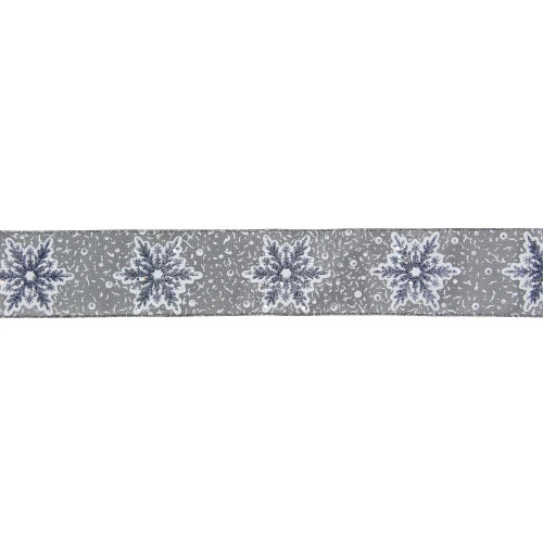 Northlight Gray And White Glitter Snowflake Christmas Wired Craft Ribbon 2.5" X 16 Yards 3 Northlight Gray And White Glitter Snowflake Christmas Wired Craft Ribbon 2.5" X 16 Yards