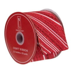 Northlight Red And White Striped Christmas Wired Craft Ribbon 2.5" X 10 Yards 7 Northlight Red And White Striped Christmas Wired Craft Ribbon 2.5" X 10 Yards -Christmas Decor Sale northlight ky91456 1 79305.1605666732