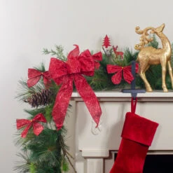 Northlight Glittered 2-Loop Christmas Bow Decorations - 5.5" - Red - Pack Of 6 -Christmas Decor Sale northlight ky91464 ky91485 3copy 88531.1608347578