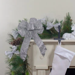 Northlight Glittered 6-Loop Christmas Bow Decoration - 9" X 14" - Silver 6 Northlight Glittered 6-Loop Christmas Bow Decoration - 9" X 14" - Silver -Christmas Decor Sale northlight ky91465 3 04362.1608347586