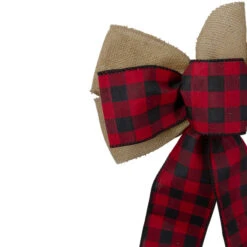 Northlight Burlap And Buffalo Plaid 6-Loop Christmas Bow Decoration - 9" X 14" -Christmas Decor Sale northlight ky91469 1 39022.1608347578