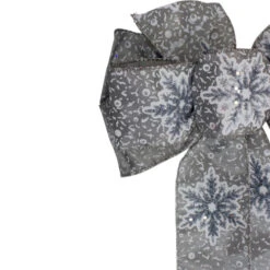 Northlight Snowflake 6-Loop Christmas Bow Decoration - 9" X 14" - Gray And White -Christmas Decor Sale northlight ky91472 1 20255.1608347586