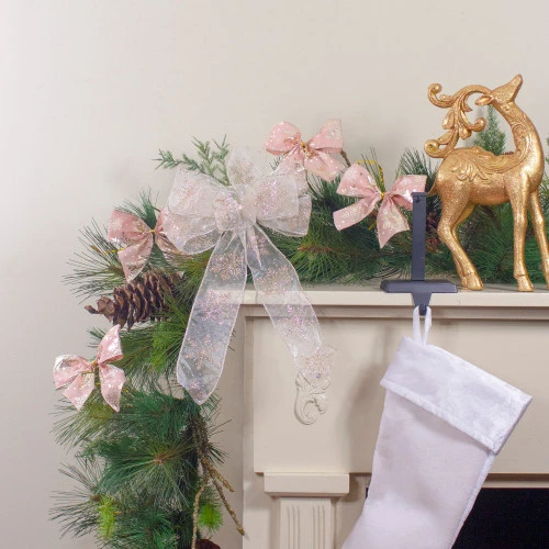 Northlight 14" X 9" Sheer And Gold Snowflake 6 Loop Christmas Bow Decoration 4 Northlight 14" X 9" Sheer And Gold Snowflake 6 Loop Christmas Bow Decoration - Image 2