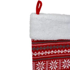 Northlight 23" Red, Gray And White Knit Christmas Stocking With High Pile Fleece Cuff 8 Northlight 23" Red, Gray And White Knit Christmas Stocking With High Pile Fleece Cuff -Christmas Decor Sale northlight l27904 2 52880.1588397979