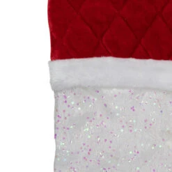 Northlight 22.25" LED Lighted White Iridescent Glittered Christmas Stocking With Red Cuff -Christmas Decor Sale northlight l27908 1 10606.1588389093