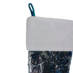 Northlight 22.75" Sky Blue And Silver Reversible Sequined Christmas Stocking With Faux Fur Cuff 11 Northlight 22.75" Sky Blue And Silver Reversible Sequined Christmas Stocking With Faux Fur Cuff -Christmas Decor Sale northlight l27914 3 62194.1588344223
