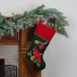 Northlight 20.5" Red And Green Cardinal Embroidered Christmas Stocking 6 Northlight 20.5" Red And Green Cardinal Embroidered Christmas Stocking -Christmas Decor Sale northlight l36162 2 32555.1665347049
