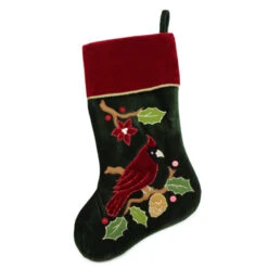 Northlight 20.5" Red And Green Cardinal Embroidered Christmas Stocking 7 Northlight 20.5" Red And Green Cardinal Embroidered Christmas Stocking -Christmas Decor Sale northlight l36162 3 49317.1665347049