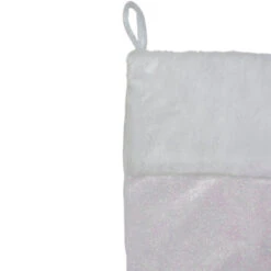 Northlight 20.5" Iridescent Glitter Snowflake Print Christmas Stocking With Faux Fur Cuff -Christmas Decor Sale northlight l85453 4 32783.1665610423