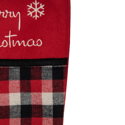 Northlight 20.5-Inch Red, Black, And White Plaid Christmas Stocking With Fleece Cuff 4 Northlight 20.5-Inch Red, Black, And White Plaid Christmas Stocking With Fleece Cuff - Image 2