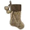 Northlight 20.5" Brown Plush Christmas Stocking With Corduroy Cuff And Pom Poms -Christmas Decor Sale northlight l88027 1 sample 09398.1604110079