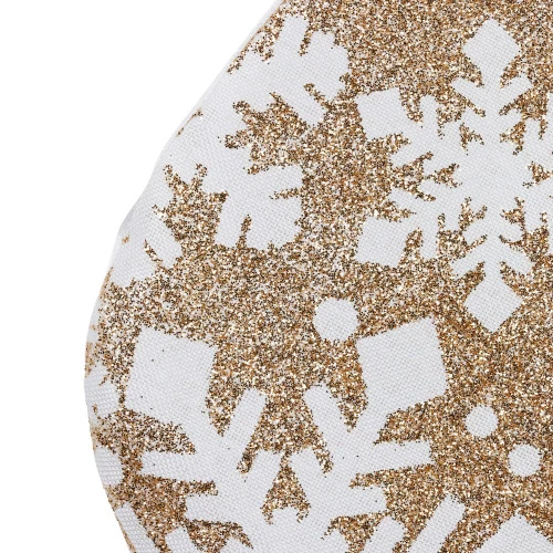 Northlight 20.5" Glittered Gold Christmas Stocking With Snowflakes And Pom Poms 6 Northlight 20.5" Glittered Gold Christmas Stocking With Snowflakes And Pom Poms - Image 4