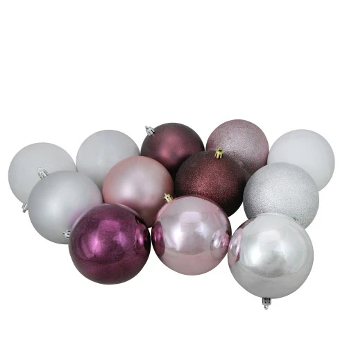 Northlight 32ct Pink And Silver Shatterproof 3-Finish Christmas Ball Ornaments 3.25" (80mm) 4 Northlight 32ct Pink And Silver Shatterproof 3-Finish Christmas Ball Ornaments 3.25" (80mm) - Image 2