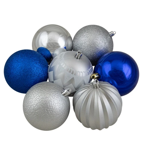 Northlight 75ct Blue And Silver Shatterproof 3-Finish Christmas Ball Ornaments 5 Northlight 75ct Blue And Silver Shatterproof 3-Finish Christmas Ball Ornaments - Image 3