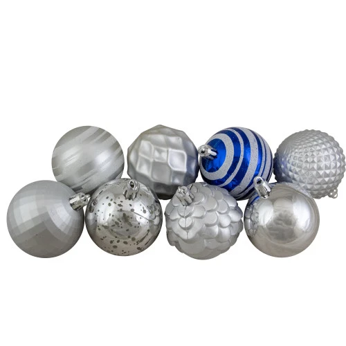 Northlight 75ct Blue And Silver Shatterproof 3-Finish Christmas Ball Ornaments 6 Northlight 75ct Blue And Silver Shatterproof 3-Finish Christmas Ball Ornaments - Image 4