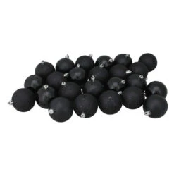 Northlight 24ct Jet Black Shatterproof 4-Finish Christmas Ball Ornaments 2.5" (60mm)