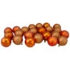 24ct Orange Shatterproof 4-Finish Christmas Ball Ornaments 2.5" (60mm)