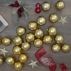 60ct Vegas Gold Shatterproof Shiny Christmas Ball Ornaments 2.5" (60mm) 6 60ct Vegas Gold Shatterproof Shiny Christmas Ball Ornaments 2.5" (60mm) -Christmas Decor Sale northlight lj35290 4 51774.1664119879