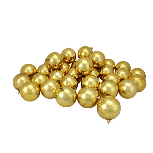 60ct Vegas Gold Shatterproof Shiny Christmas Ball Ornaments 2.5" (60mm) 3 60ct Vegas Gold Shatterproof Shiny Christmas Ball Ornaments 2.5" (60mm)