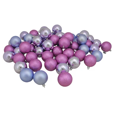 Northlight 60ct Pink And Purple Shatterproof 4-Finish Christmas Ball Ornaments 2.5" (60mm) 3 Northlight 60ct Pink And Purple Shatterproof 4-Finish Christmas Ball Ornaments 2.5" (60mm)