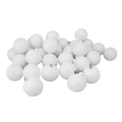 Northlight 32ct Winter White Shatterproof Shiny Christmas Ball Ornaments 3.25 Inches 80mm