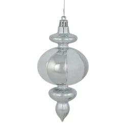 Northlight 8-Count Silver And White Shatterproof Finial Christmas Ornaments, 6" 9 Northlight 8-Count Silver And White Shatterproof Finial Christmas Ornaments, 6" -Christmas Decor Sale northlight lj99414 02 07070.1697560187