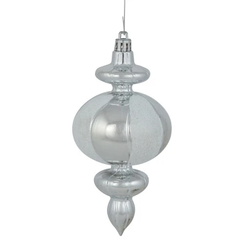 Northlight 8-Count Silver And White Shatterproof Finial Christmas Ornaments, 6" 5 Northlight 8-Count Silver And White Shatterproof Finial Christmas Ornaments, 6" - Image 3