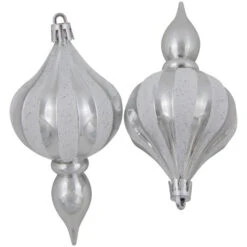 Northlight 8ct Silver Shatterproof Finial Christmas Ornaments, 4.75" 10 Northlight 8ct Silver Shatterproof Finial Christmas Ornaments, 4.75" -Christmas Decor Sale northlight lj99422 03 93849.1693928319